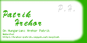 patrik hrehor business card